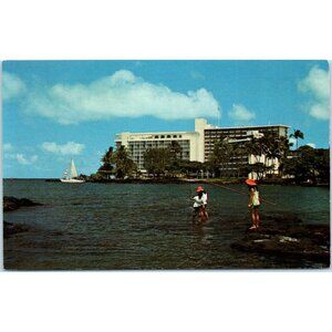 Postcard Naniloa Surf Hawaii Hilo Bay Resort Vintage Advertising 3.5X5.5"